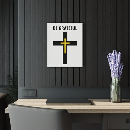 "Be Grateful", Acrylic Wall Prints (French Cleat Hanging) (Pure White)