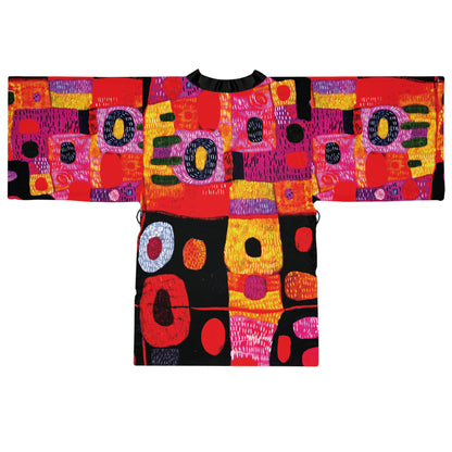 Abstract 78", Long Sleeve Kimono Robe