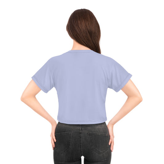 "Delicious Cherries", Crop Tee (Retro Periwinkle)