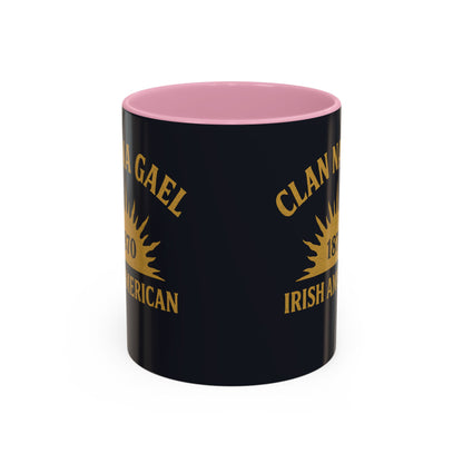 "Clan na Gael - Irish American", Colorful Mugs (11oz, 15oz) (Black Denim)