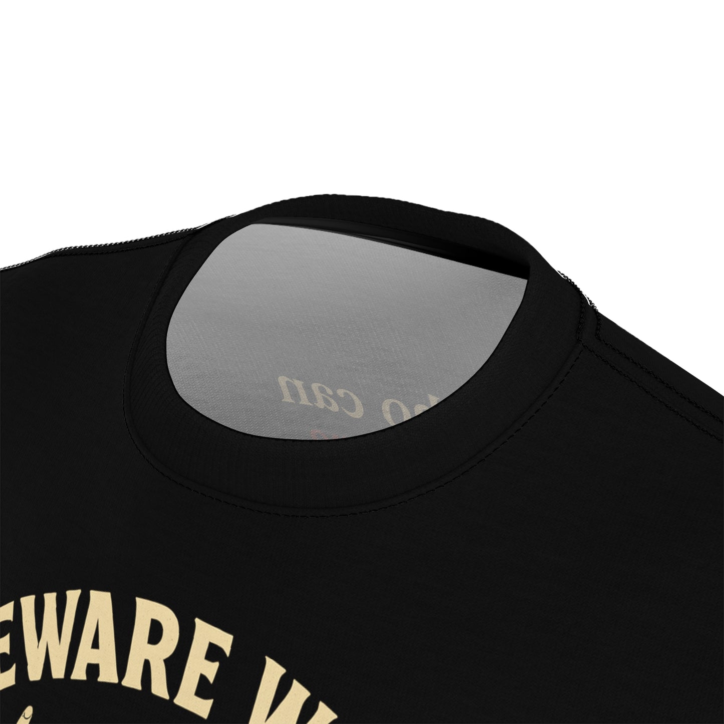 "Beware Woke - Voltaire", Wearable Art Unisex T-shirt (Black Leather)
