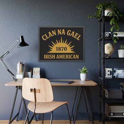 "Clan na Gael - Irish American", Framed Paper Poster (Raven Black)
