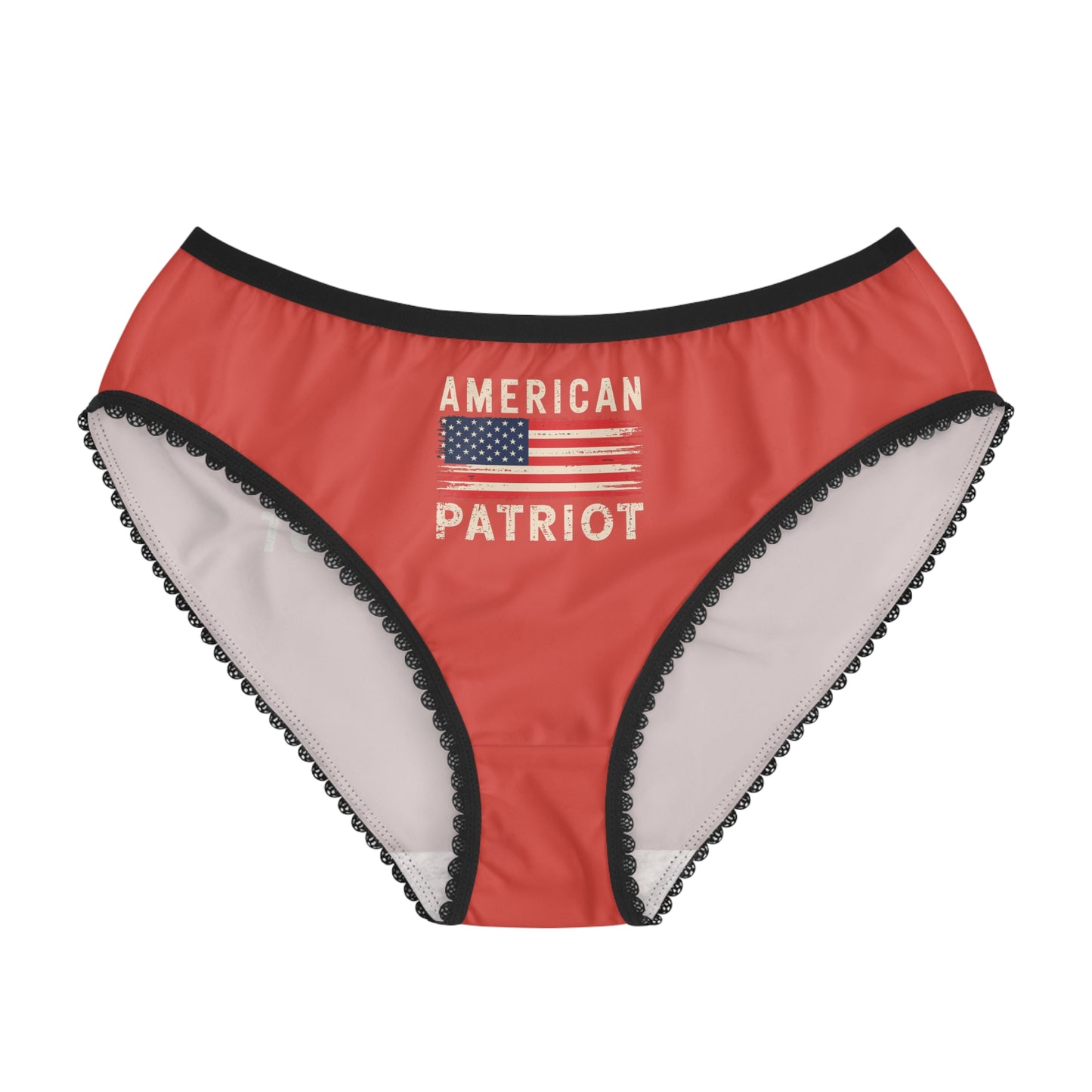 "American Patriot" with Flag #02, Women's Briefs (Carmine Pink)