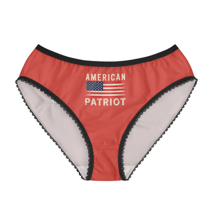 "American Patriot" with Flag #02, Women's Briefs (Carmine Pink)