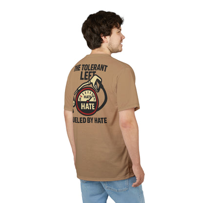 "The Tolerant Left", Unisex T-shirt (Camel Brown)