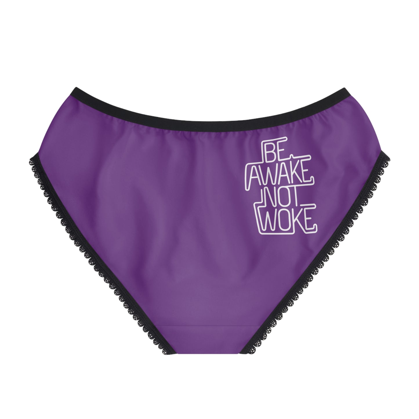 "Be Awake Not Woke" #1, Women's Briefs (Vesper Violet)