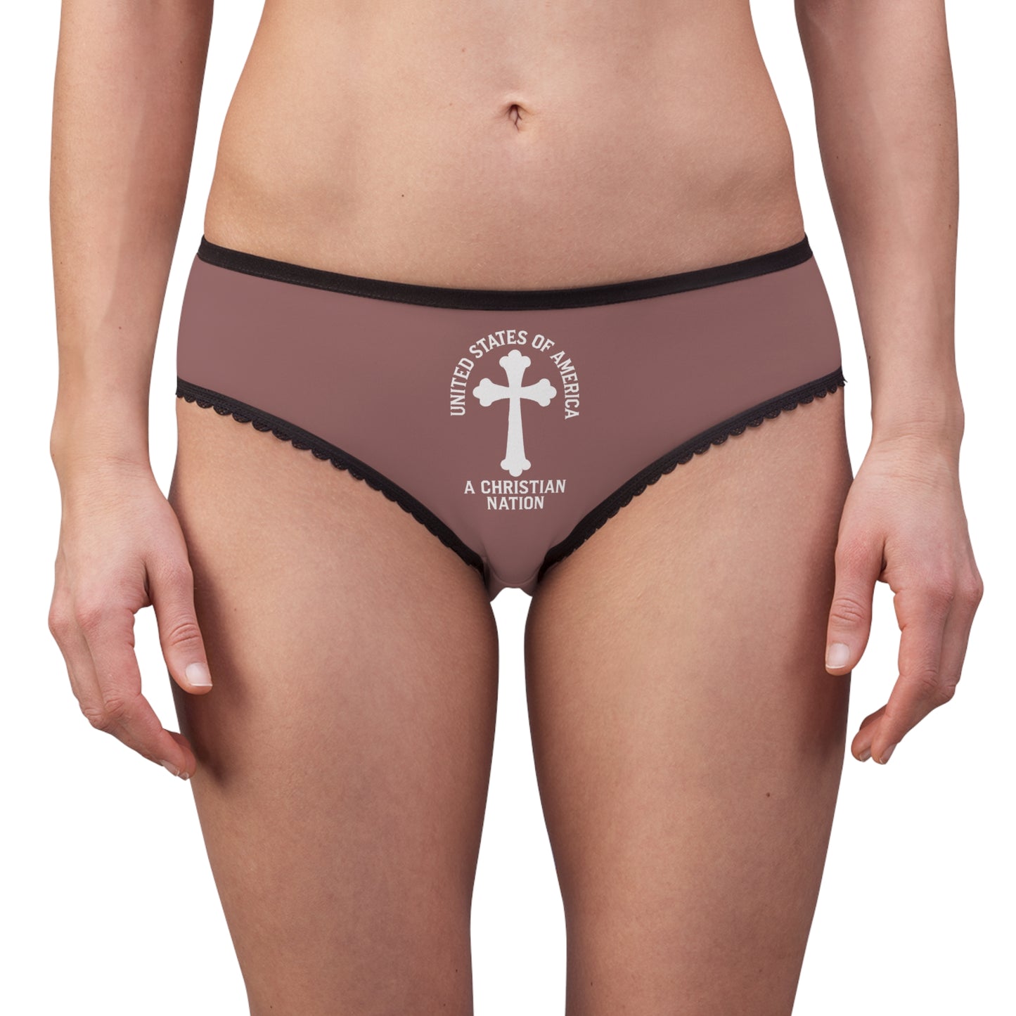 "USA - A Christian Nation" #04, Women's Briefs (Copper Rose)