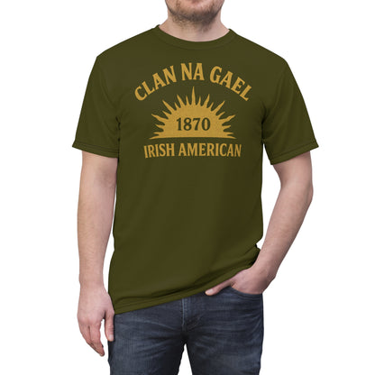 "Clan na Gael - Irish American", Unisex T-shirt (Fianna Green)