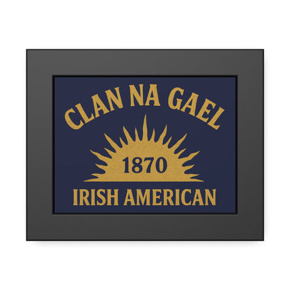 "Clan na Gael - Irish American", Framed Paper Poster (Mariana Blue)