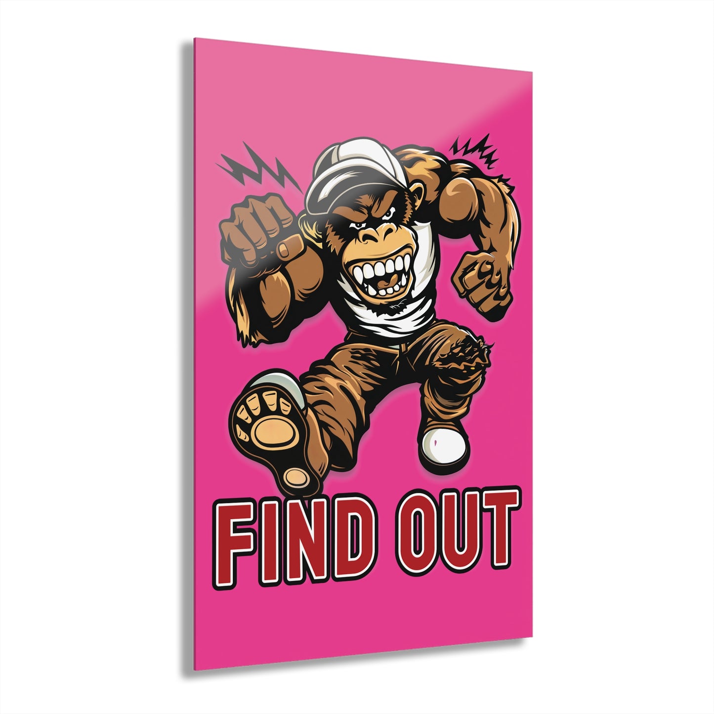 "Find Out", Acrylic Wall Prints (French Cleat Hanging) (Fluorescent Hot Pink)
