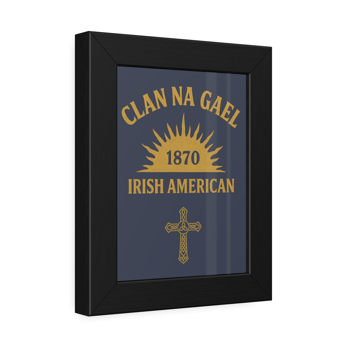 "Clan na Gael - Irish American", Framed Paper Poster (Blue Burka Grey)