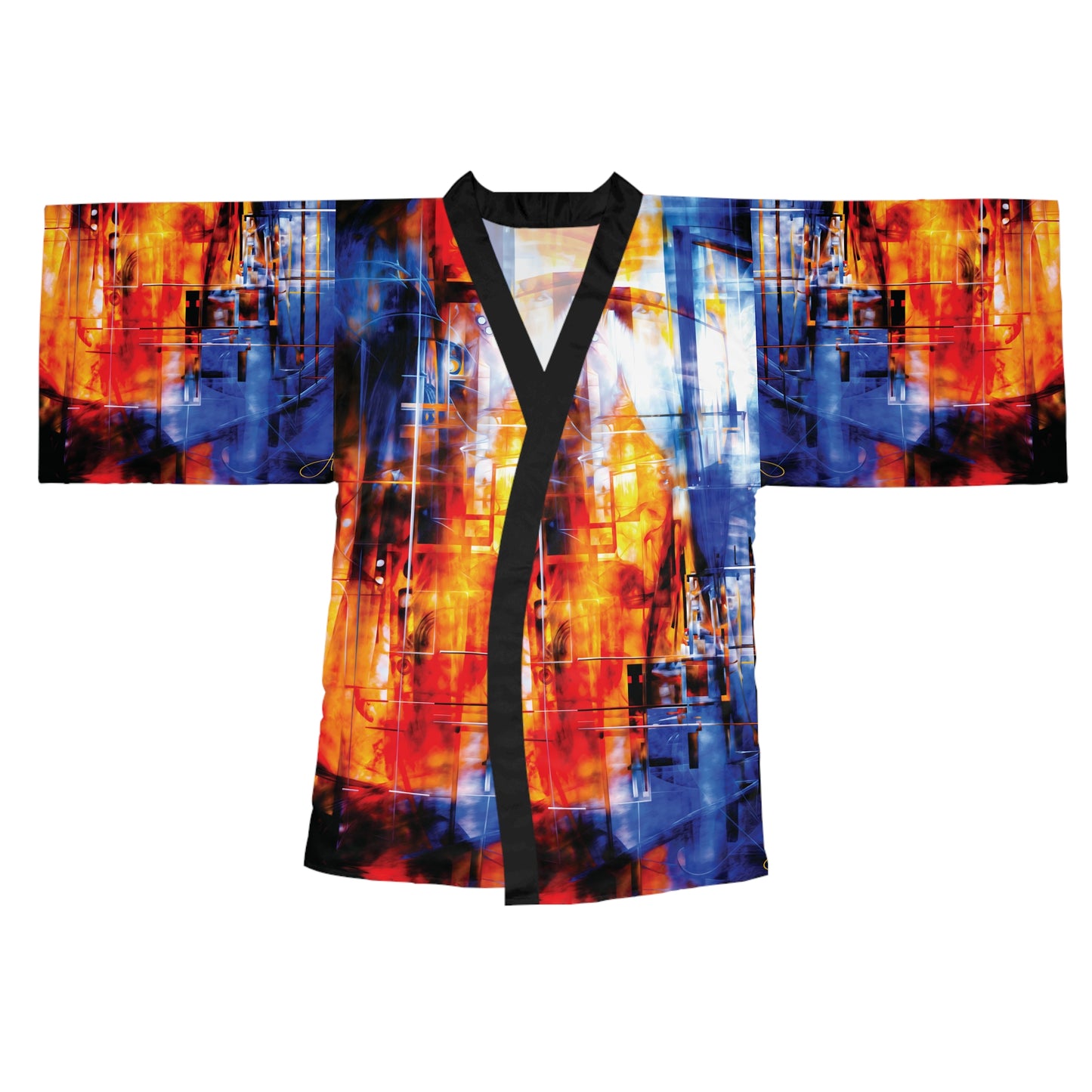 "Life's Forge - A Self Portrait", Long Sleeve Kimono Robe