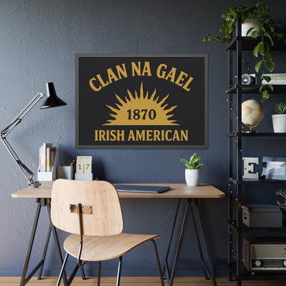 "Clan na Gael - Irish American", Framed Paper Poster (Raven Black)