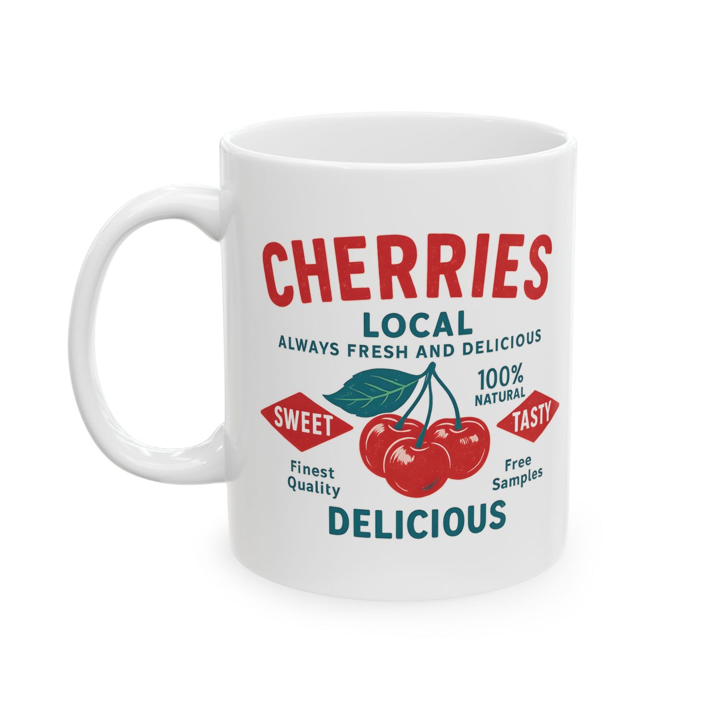 "Delicious Cherries", White Mug, (11oz & 15oz)
