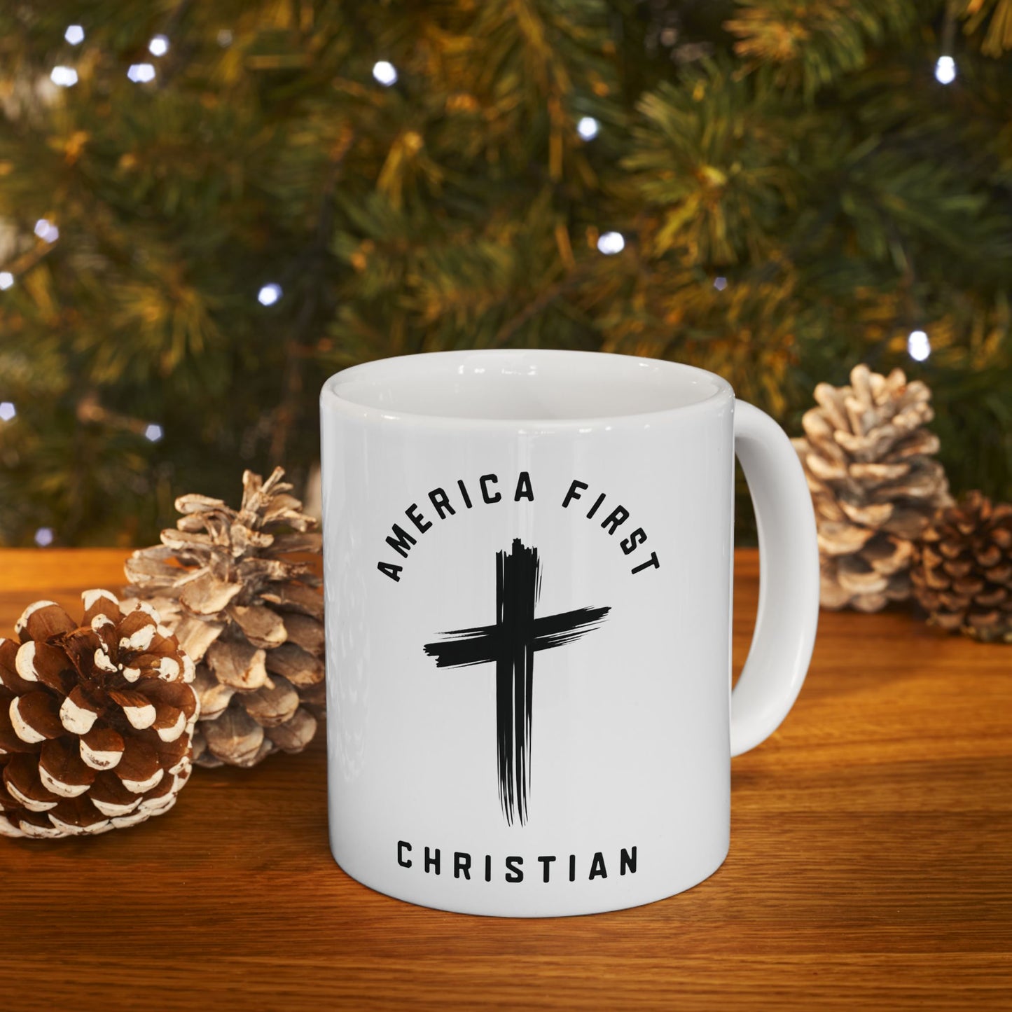 "America First Christian" #05, White Mug (11oz & 15oz)