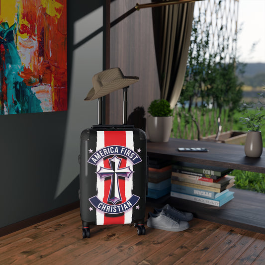 "America First Christian" Wall Art #02 Suitcases (Moonless Black)