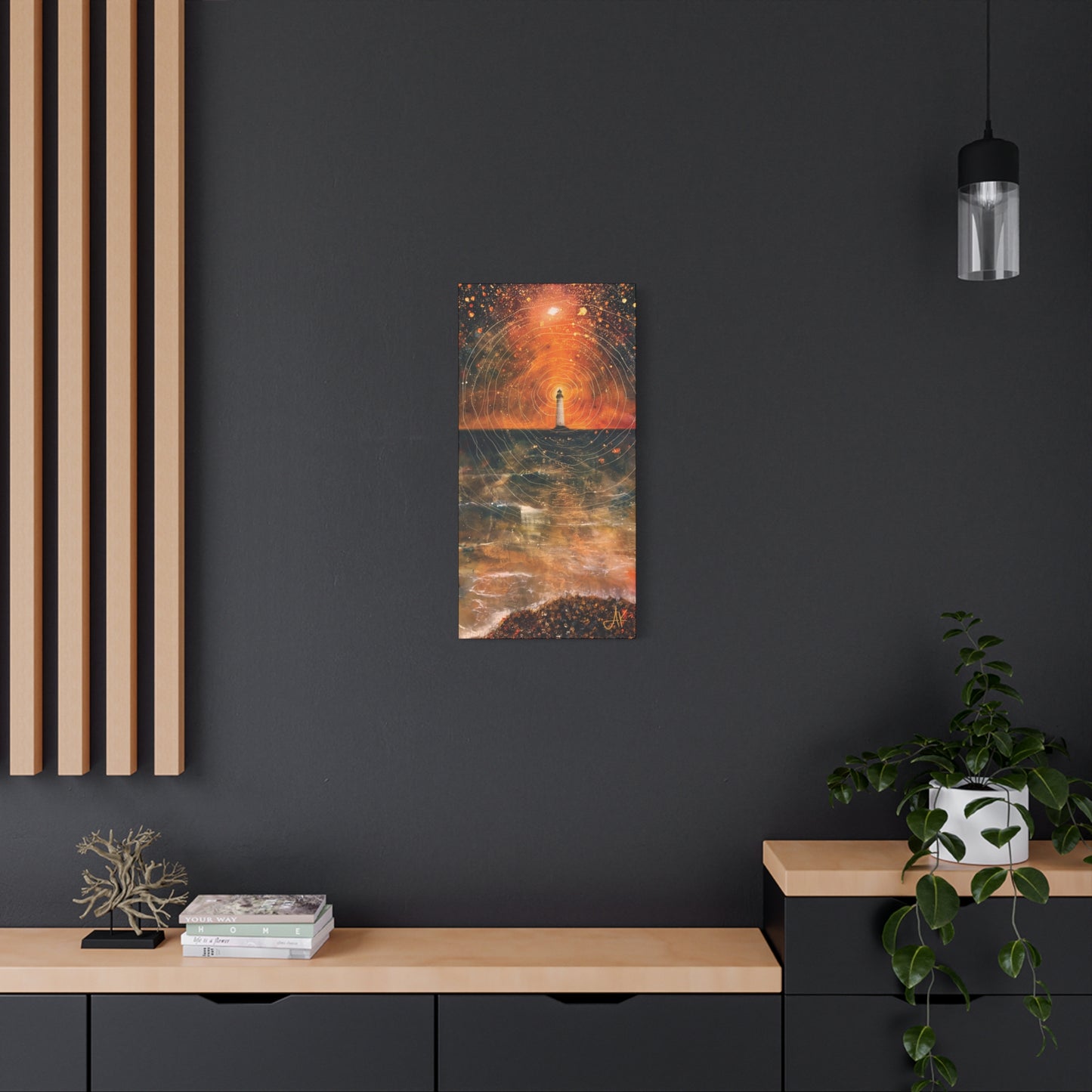 "Beacon in the Rings of Night", Fine Art Matte Canvas, Stretched, 1.25"