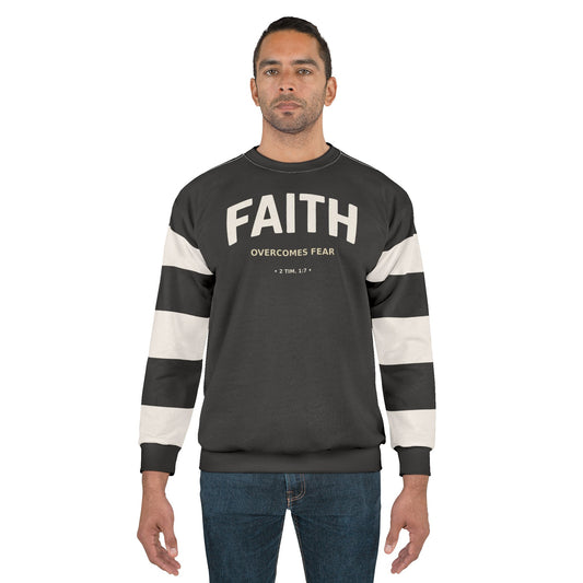 "Faith Overcomes Fear", Unisex Sweatshirt (Moonless Black)