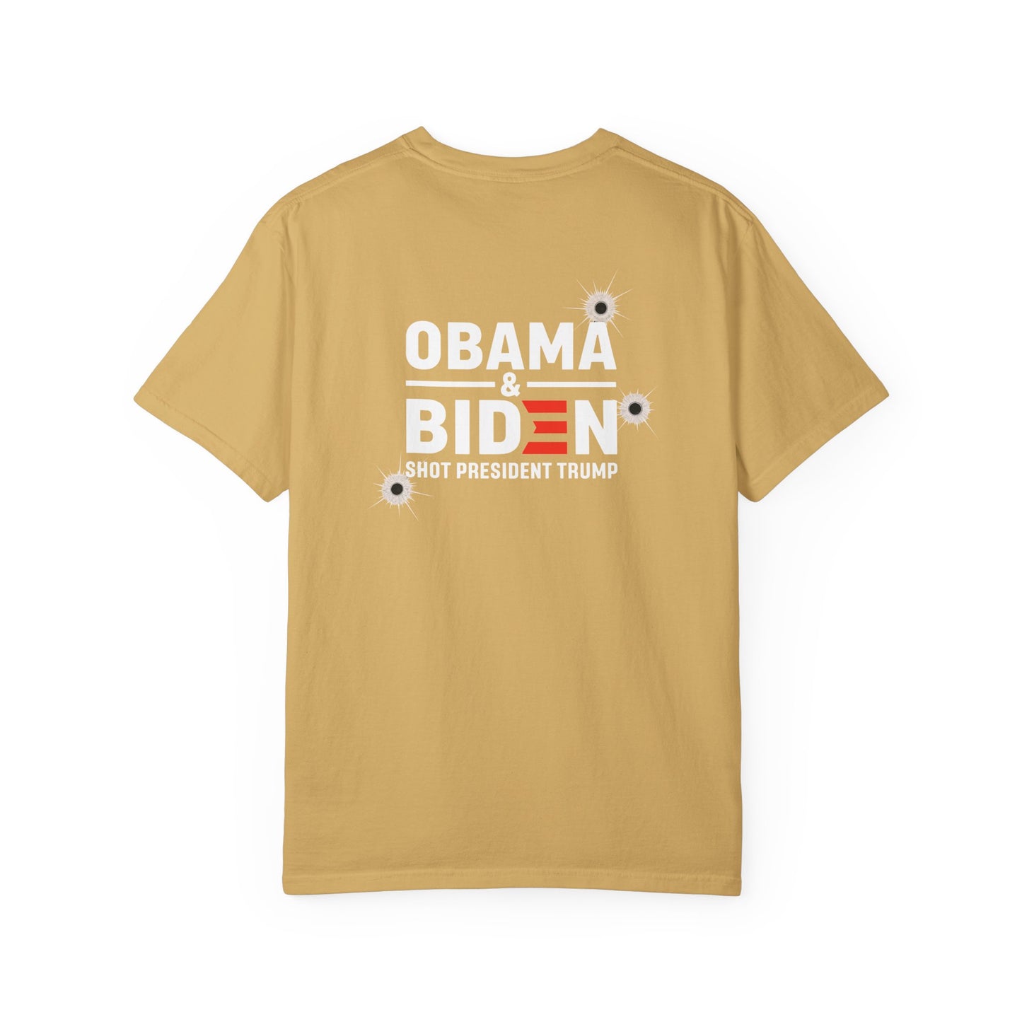 "Obama & Biden Shot President Trump", Unisex Black T-shirt