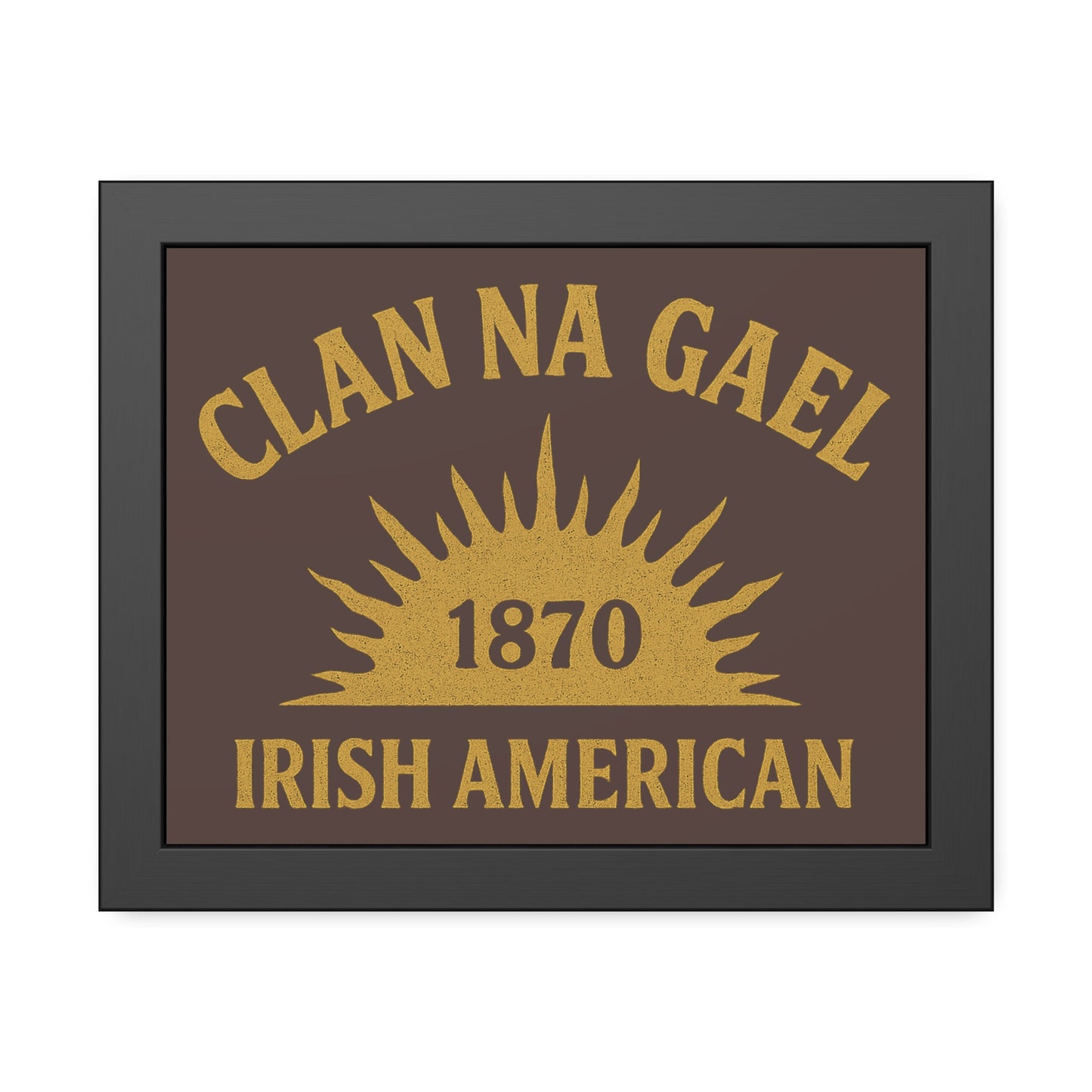 "Clan na Gael - Irish American", Framed Paper Poster (Wild Boar Brown)