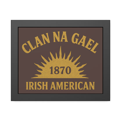 "Clan na Gael - Irish American", Framed Paper Poster (Wild Boar Brown)