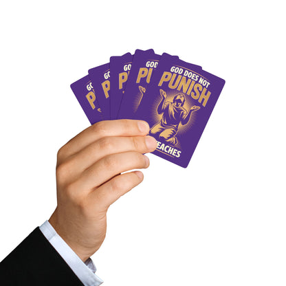 "God Does Not Punish - God Teaches" #02, Christian Playing Cards (Deep Purple)