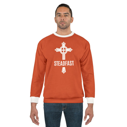 "Steadfast Cross", Unisex Sweatshirt (Persimmon Orange)