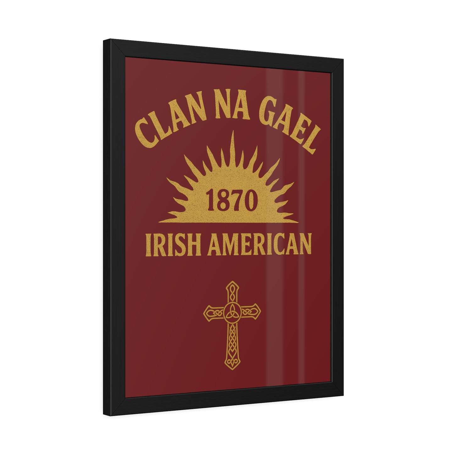 "Clan na Gael - Irish American", Framed Paper Poster (Palladius Red)