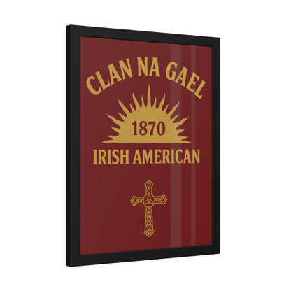 "Clan na Gael - Irish American", Framed Paper Poster (Palladius Red)