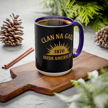"Clan na Gael - Irish American", Colorful Mugs (11oz, 15oz) (Raven Black)