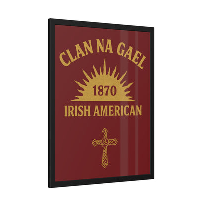"Clan na Gael - Irish American", Framed Paper Poster (Palladius Red)
