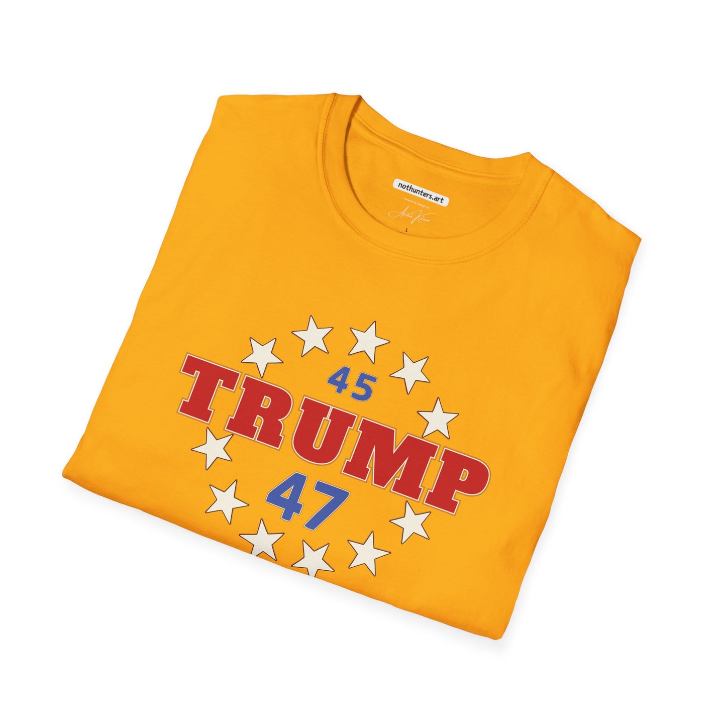"Trump 45-47 Circle of Stars", Unisex Softstyle T-Shirt