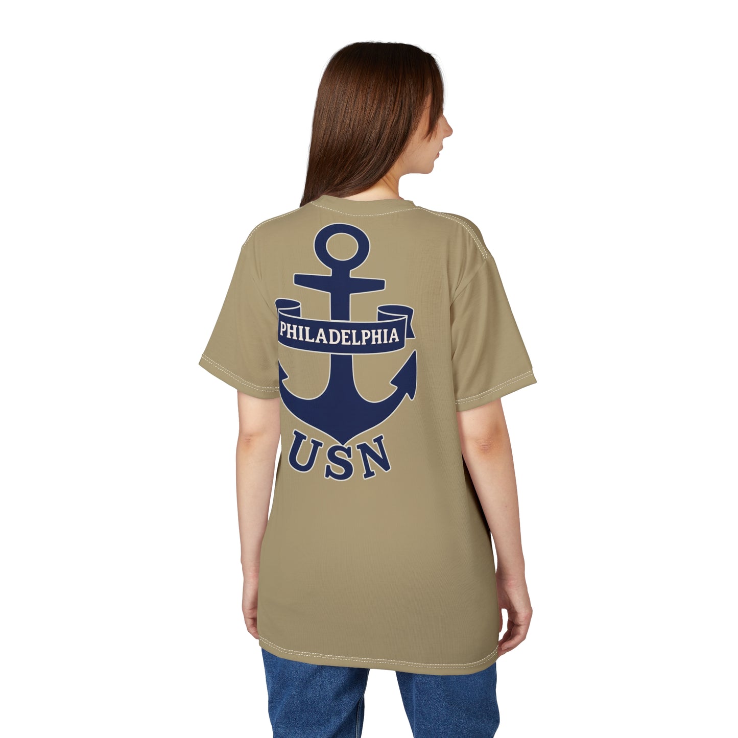 "USN Anchor", Unisex T-shirt (Service Khaki)