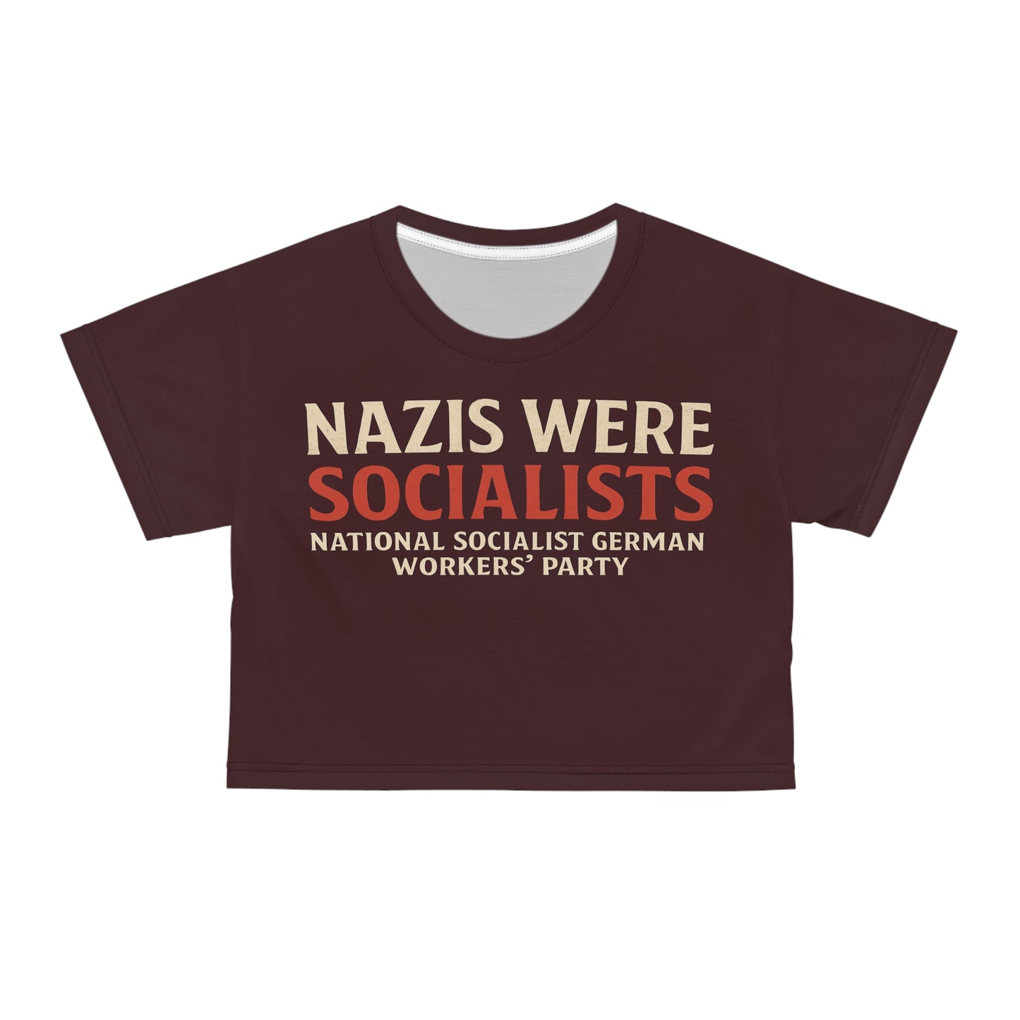 "Nazis were Socialists", Wearable Pattern Art Crop Tee (Mama Africa)