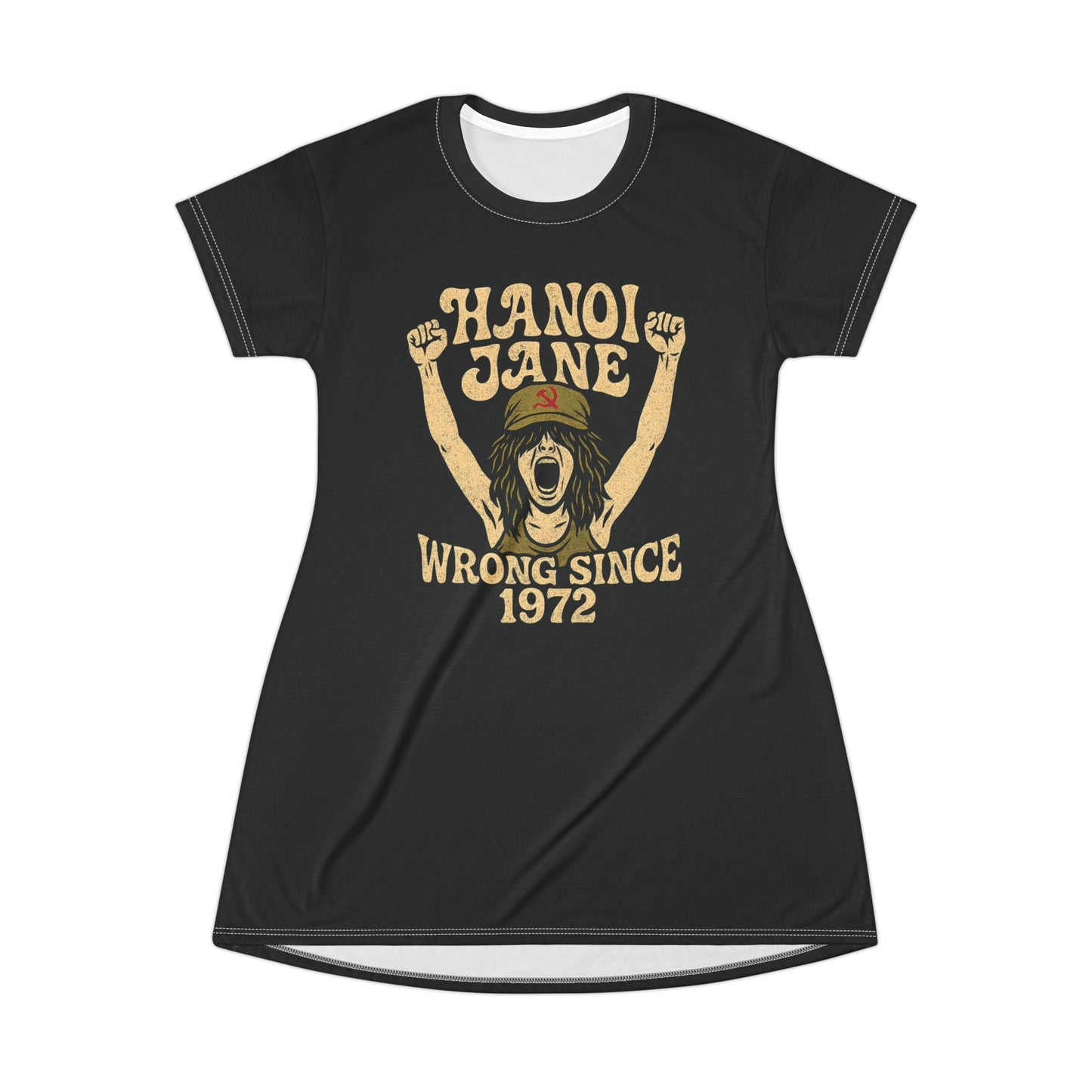 "Hanoi Jane", T-Shirt Dress (Peatshadow Black)