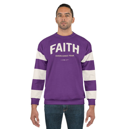 "Faith Overcomes Fear", Unisex Sweatshirt (Jacaranda Midnight)