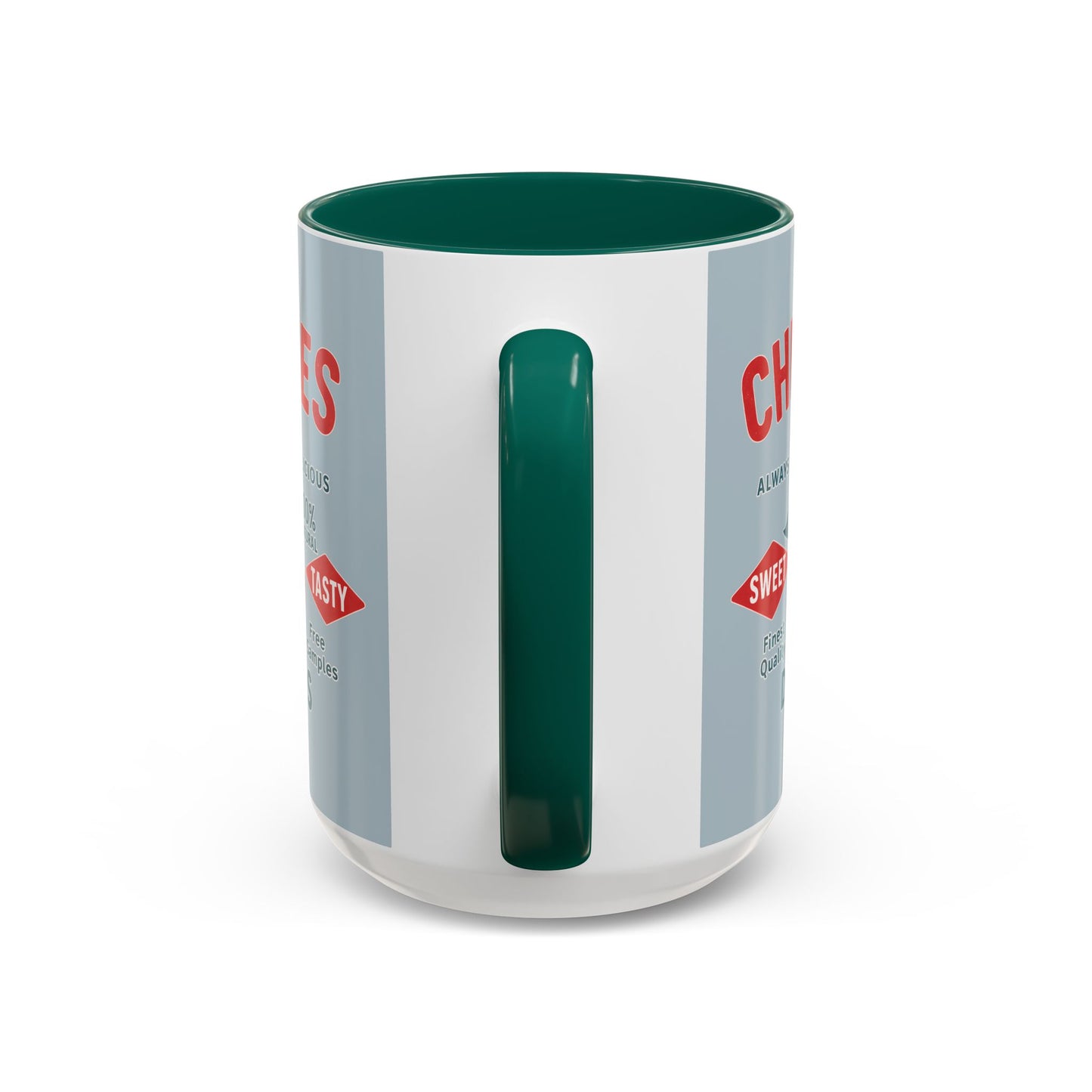 "Delicious Cherries", Colorful Mugs (11oz, 15oz) (Washed Silver-Blue)