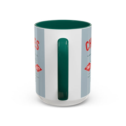 "Delicious Cherries", Colorful Mugs (11oz, 15oz) (Washed Silver-Blue)