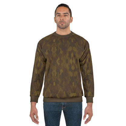 "Swamp Recon Camouflage", Unisex Sweatshirt (Bayou Bark Cuffs and Collar)