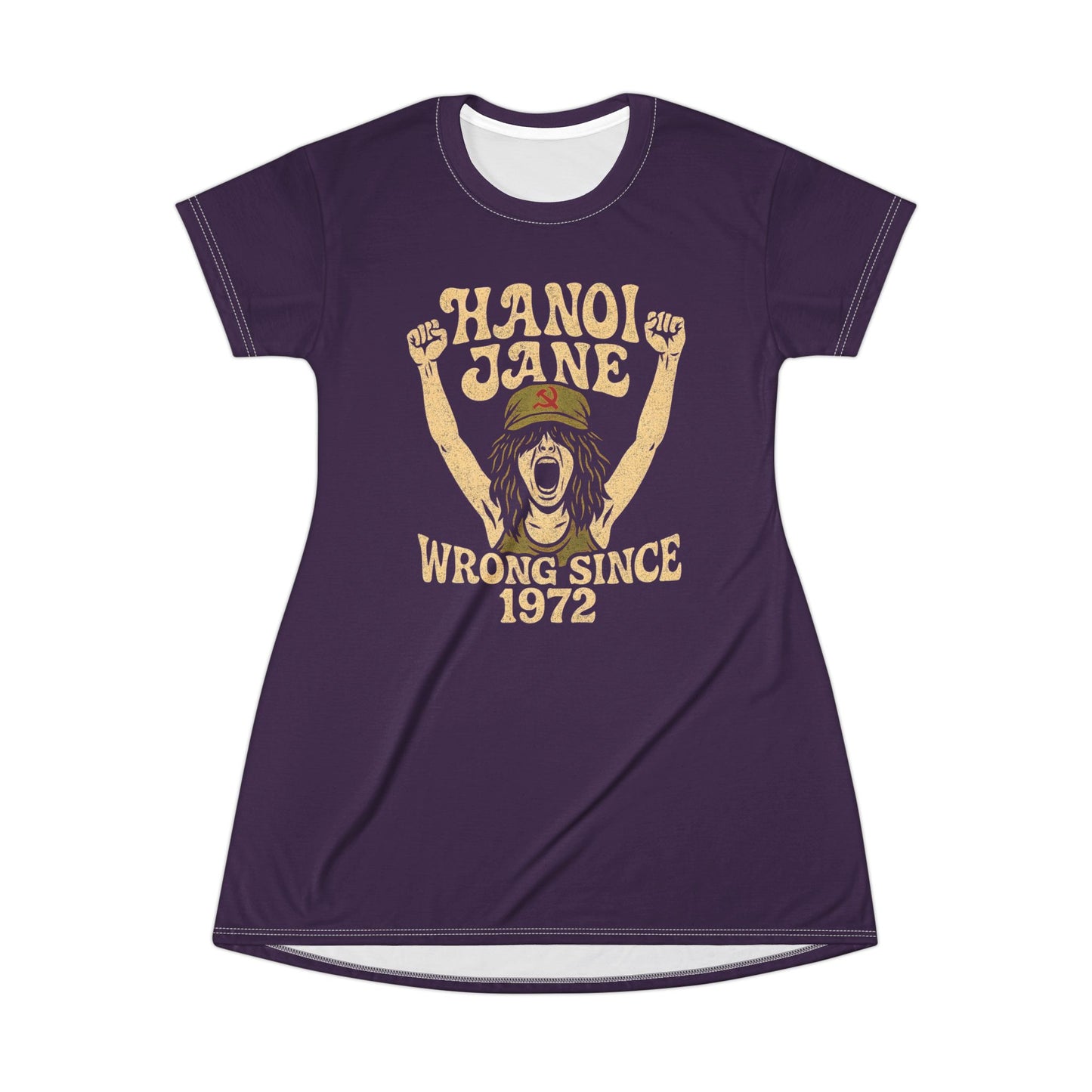 "Hanoi Jane", T-Shirt Dress (Imperial Plum)