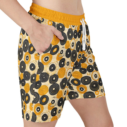 "Old 45's", Swim Shorts (Cyber Yellow Waistband)