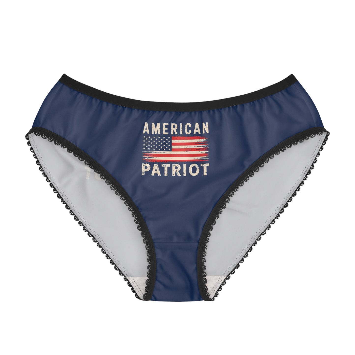 "American Patriot" with Flag #02, Women's Briefs (Old Glory Blue)