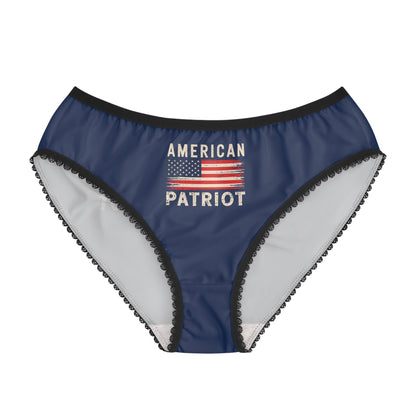 "American Patriot" with Flag #02, Women's Briefs (Old Glory Blue)