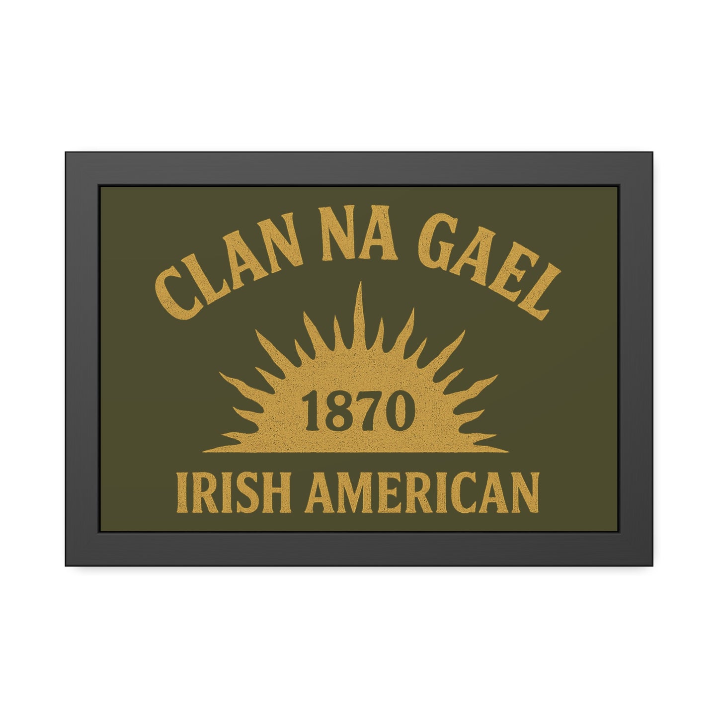 "Clan na Gael - Irish American", Framed Paper Poster (Fianna Green)
