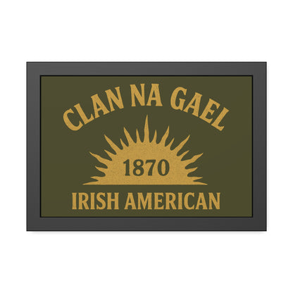"Clan na Gael - Irish American", Framed Paper Poster (Fianna Green)