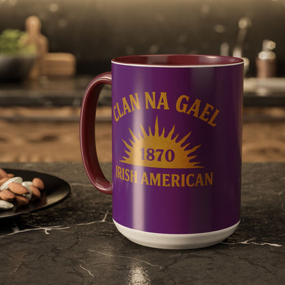 "Clan na Gael - Irish American", Colorful Mugs (11oz, 15oz) (Vesper Violet)