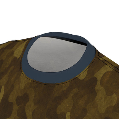 "Swamp Recon Camouflage", Unisex Tee (Drowned Indigo Collar)