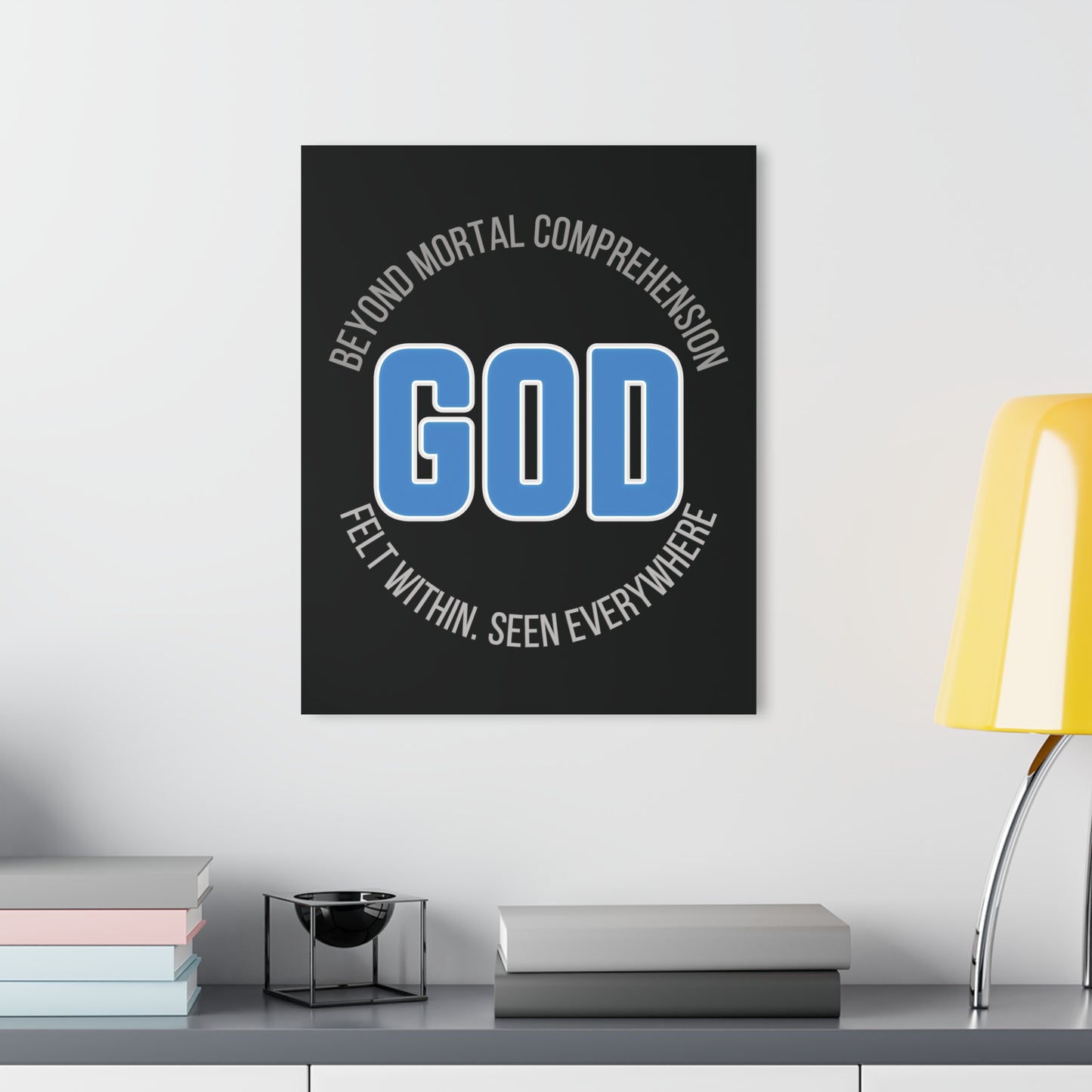"GOD - Beyond Mortal Comprehension", Acrylic Wall Print (French Cleat Hanging) (Void Black)