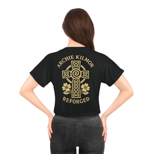 "Archie Kilmor Cross - Reforged" #01, Crop Tee (Moonless Black)