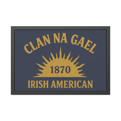 "Clan na Gael - Irish American", Framed Paper Poster (Blue Burka Grey)